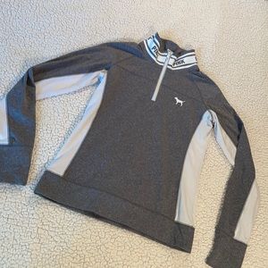 VS pink grey quarter zip